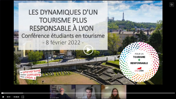 Conférence pour les étudients en tourisme de la métropole - 8 février 2022